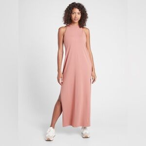Athleta Destination Maxi Tank Dress Cotton Blend Athleisure Palermo Pink Mauve M